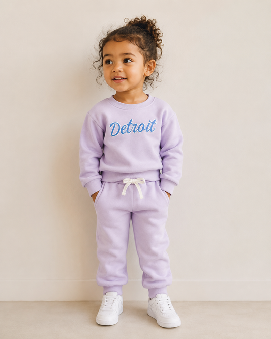 Detroit Kids Sweat Set | Lilac