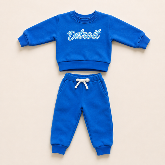 Detroit Kids Sweat Set | Aloha Blue