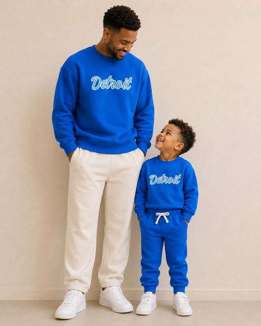 Detroit Adult Crewneck | Aloha Blue